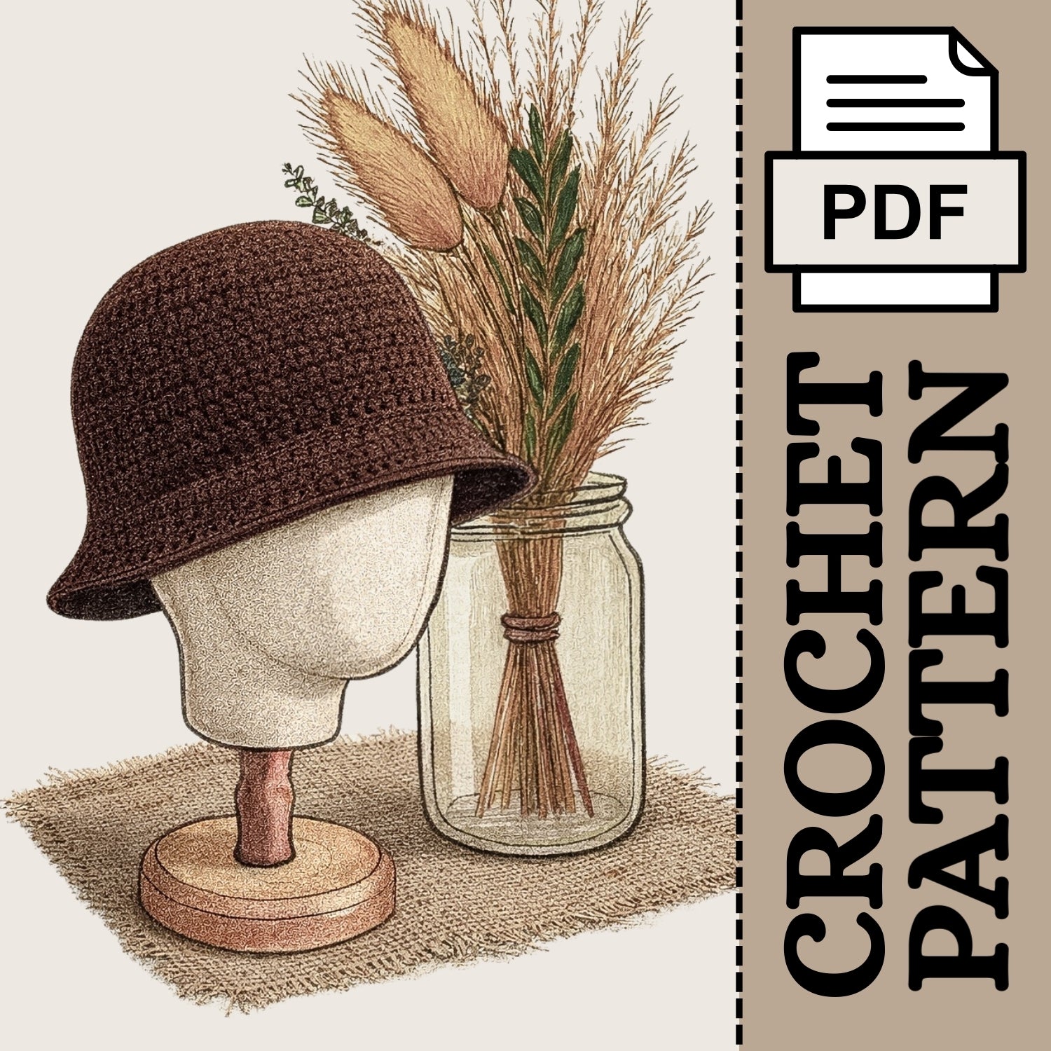 PDF Crochet Pattern - The [Beginner] Boulevard Bucket Hat
